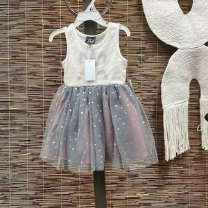 Pink & Violet Toddler Girls Sleeveless‎ Sequin Unicorn Dress Ivory, Multi Size 2